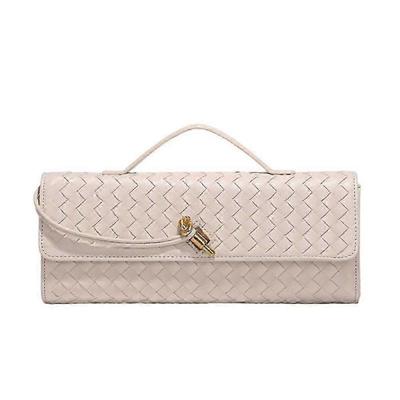 Women's Handmade Woven Crossbody Bag - Leather Clutch Purse Detachable Shoulder