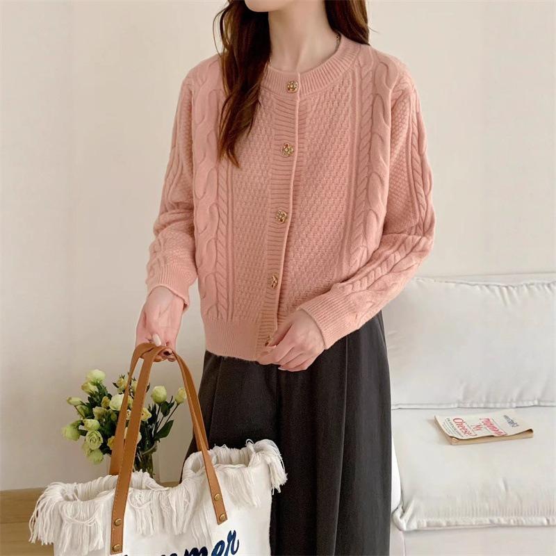 Fashion twist sweater women's coat autumn and winter new loose soft waxy temperament knitted cardigan women's clothing