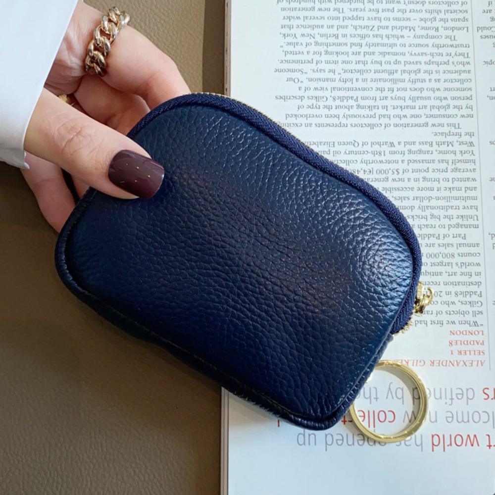 

Soft Cow Leather Coin Purse Solid Color Mini Clutch Bag Top Genuine Leather Wallet Men Women