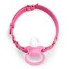Littleforbig Leather Adult Pacifier Choker, Adjustable Strap for Second Generation Pacifiers, Pacifier & Gag Set (Rose)