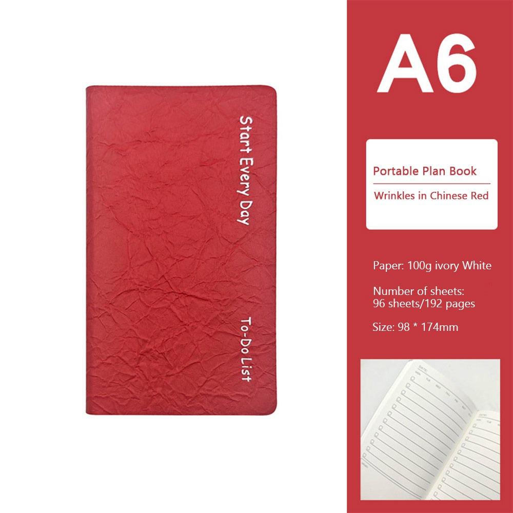 

Faux Leather Cover Todolist Notebook A6 Lined Notepad Creative Scrapbook Student червоний