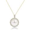 Lala Christie Women's Necklace, Akoya Pearl, 0.3ct Diamond, 18K Gold, Lp56-0026-yg