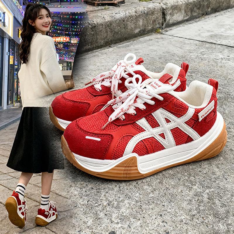 Height-increasing platform Forrest Gump shoes women's autumn new versatile lightweight casual sports shoes dad shoes German training shoes