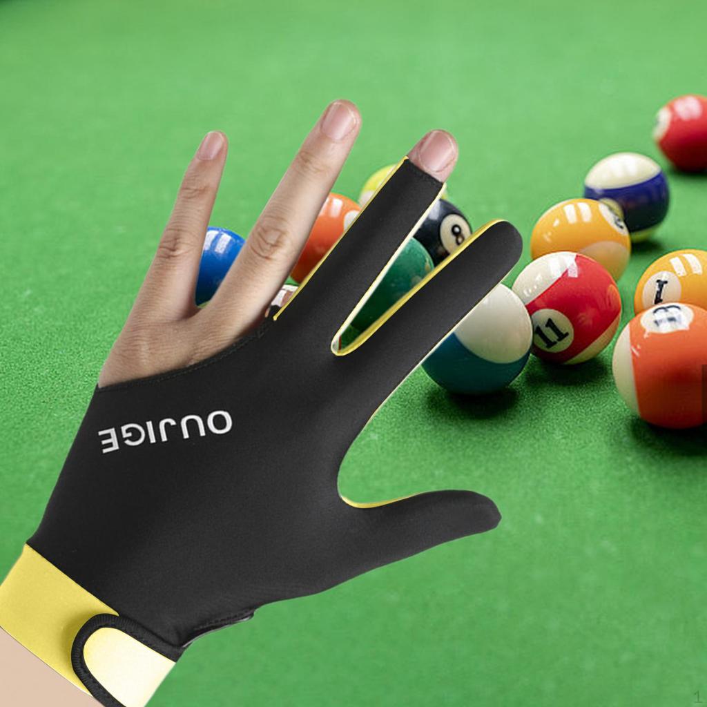 Billardhandschuh 3 Finger Pool Atmungsaktive Queuehandschuhe Spiel für Männer Frauen,
