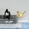 Abstract Thinker Golden Birds Figurine Statue Decoration for Tabletop Living Room Shelf Office