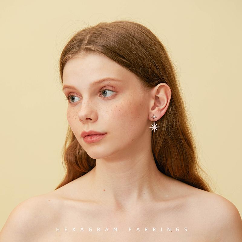 APM Monaco METEORITES Series Asymmetric Crystal-set Diamond Meteor 925 Silver Earrings for Women RE10596OX