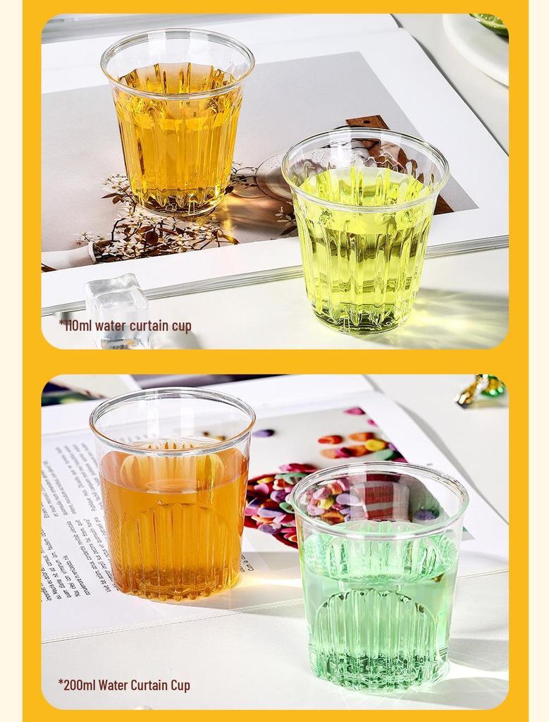 Disposable Transparent Food-Grade Plastic Cups, Thickened for Household & Reception Use