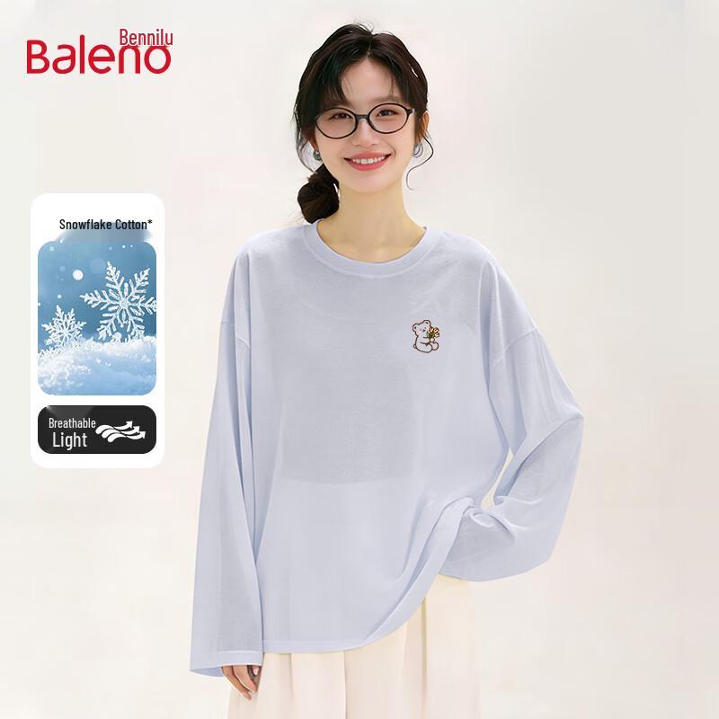 Baleno Women s Skin-Friendly Snowflake Cotton Long Sleeve T-Shirt S