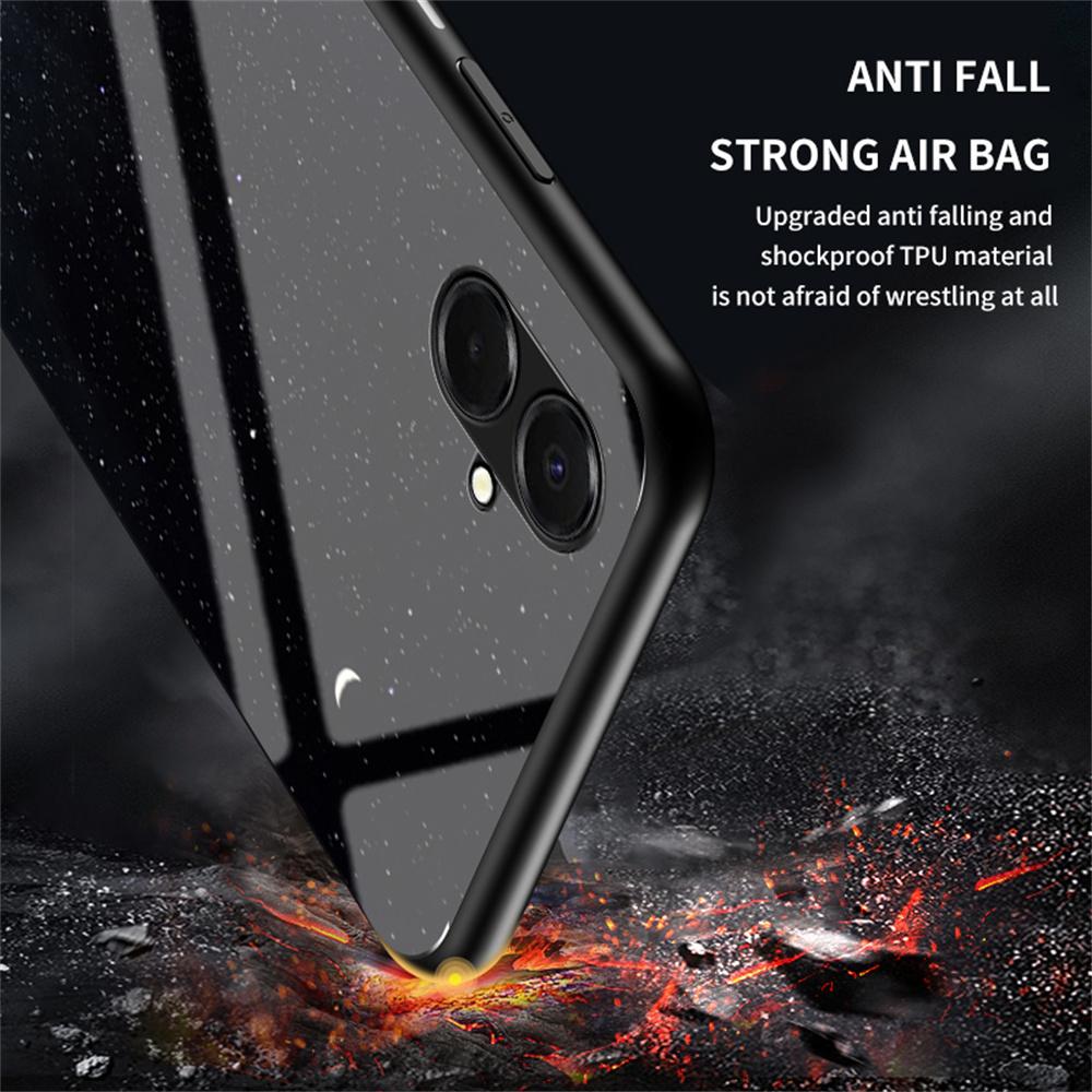 For Samsung Galaxy A07 4G Case Starry Sky Pattern Tempered Glass Phone Cover