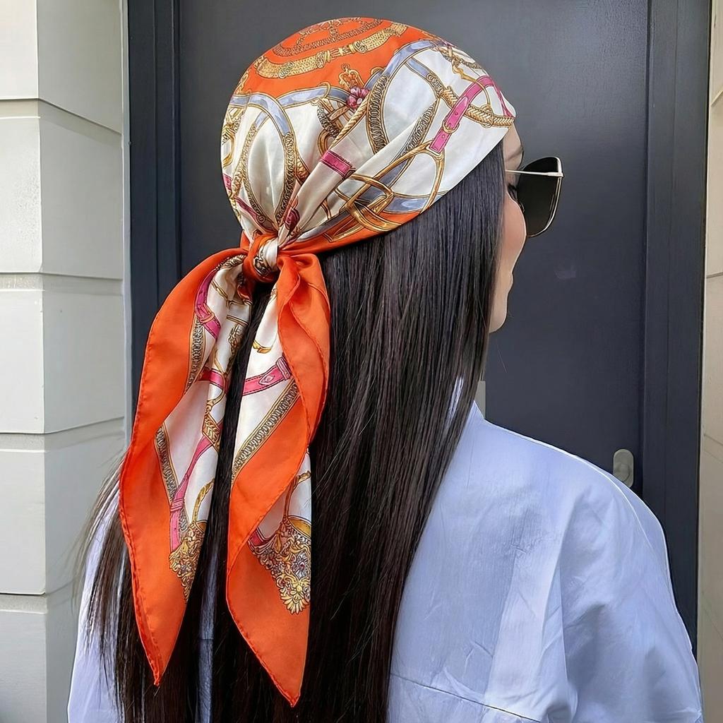 New Silk Shawl Satin Square Scarf For Women Paisley Neckerchief Female New Headband Hair Bands Print Foulard Hijab Wraps Bandana
