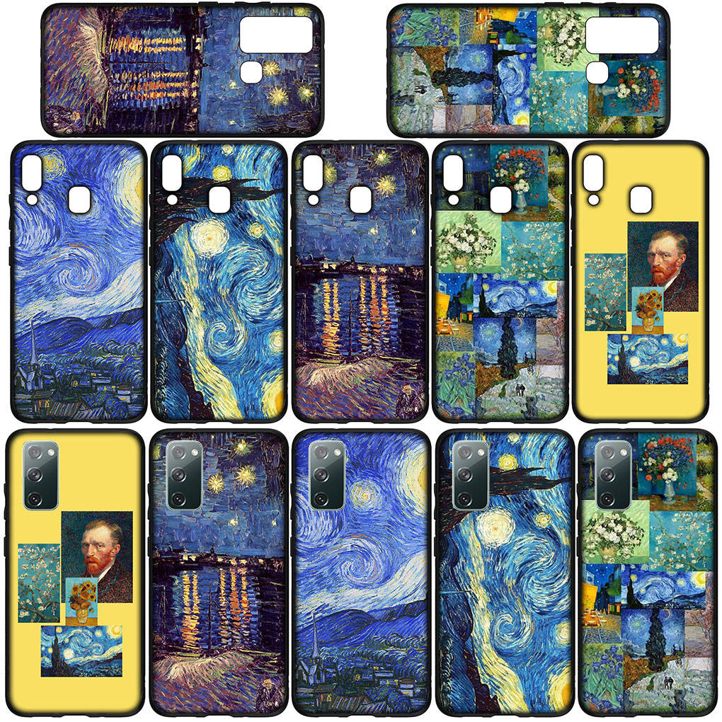 Phone Case for Samsung Galaxy S25 S24 S23 iPhone 16 15 Xiaomi Redmi Note 14 13 12 16E X 11 Pro OPPO Moto Huawei Wallpaper Van Gogh Starry Night Cover