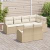 VidaXL Ensemble de canapés de jardin de 7 pièces avec coussins beige en poly rotin 3346081