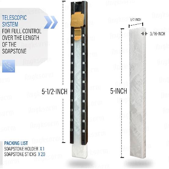 Soapstone Holder with 20 Pcs Flat Soapstone Pencil Refills Sticks for Welding Welders Marker Marking