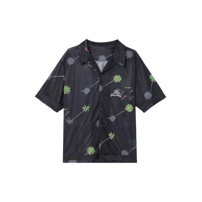Cartoon Pattern Quick-Dry Breathable Loose Basketball Short Sleeve Shirt Men Tops Black DM8783-010