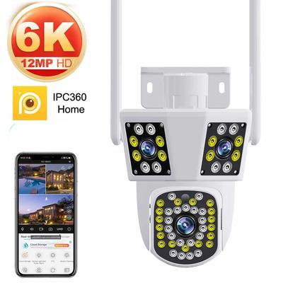 6K 12MP WiFi venkovní kamera 8X zoom tři objektivy AI sledování pohybu PTZ 4K videokamera bezpečnostní ochrana vodotěsný dohled
