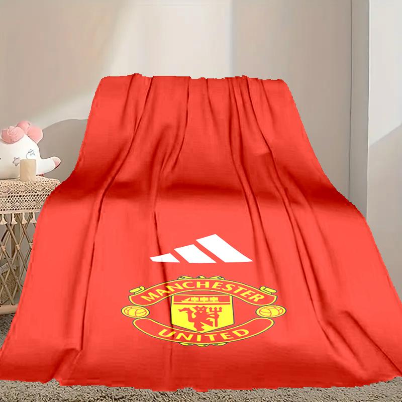 1pc Manchester United Manchester City Blanket, Cozy Valentine's Day Blanket, Multi-functional Nap Blanket Available Throughout the Four Seasons