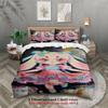 Softville Cozy Town 3PC Bedding Set Lop Rabbit Dancing with a flowing skirt Pint Duvet Cover No filling Cartoon Style Queen Size