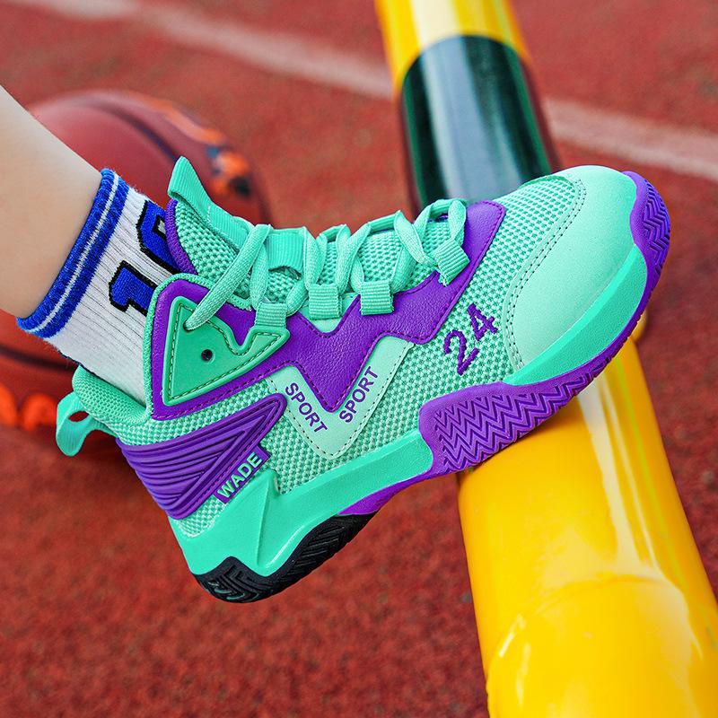 Jungenschuhe Kinder-Basketballschuhe Frühling und Sommer neue professionelle Trainings-Sneaker für mittlere und ältere Kinder Rutschfest stoßdämpfend s