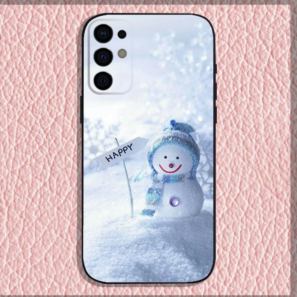 

White Christmas Snowman Phone Case For Samsung S25,S24,S21,S22,S23,S30,Ultra,S20,Plus,Fe,Lite,Note,10,9,5G Black Soft Shell Samsung S21plus