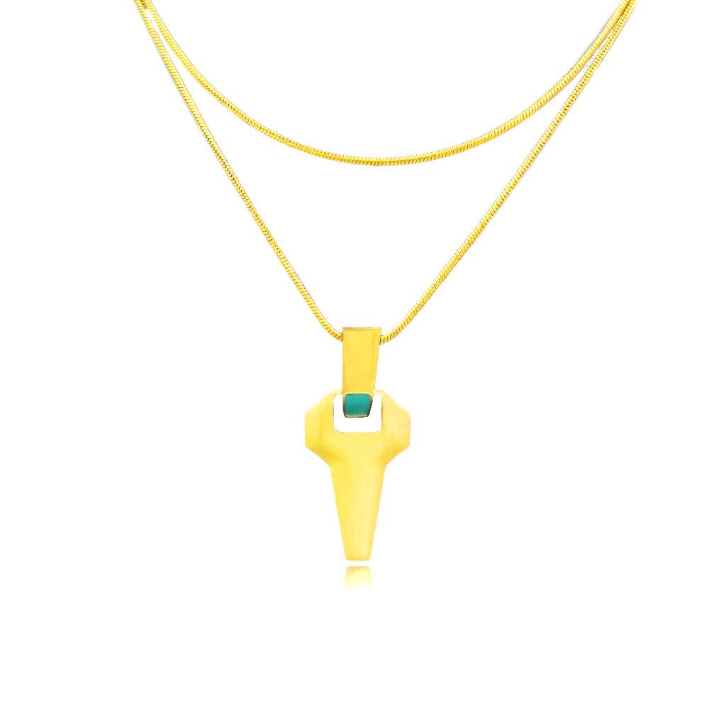 Anime Cyberpunk Edgerunners David Martinez Cosplay Necklace Double Layer Golden Chain Cross Pendant Necklace Women Men Jewelries золотой