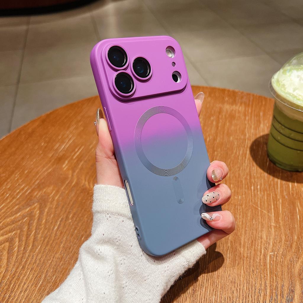 Two-color Gradual Change Magnetic Attraction Is Suitable for iPhone17promax All-inclusive Anti-drop Apple 16 with Its Own Lens Film Protective Cover