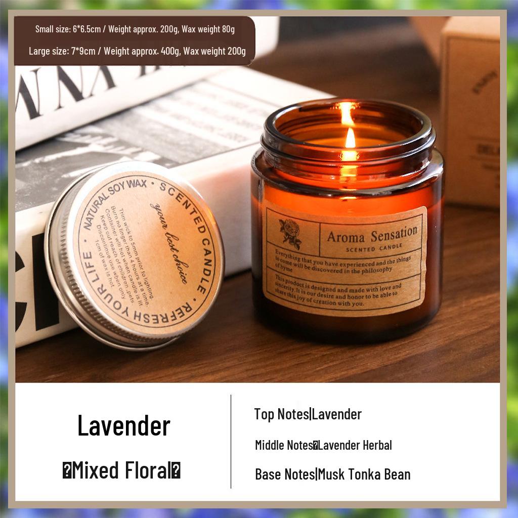 Smokeless Amber Glass Candle: Little Brown Bottle Fragrance Home Ornament