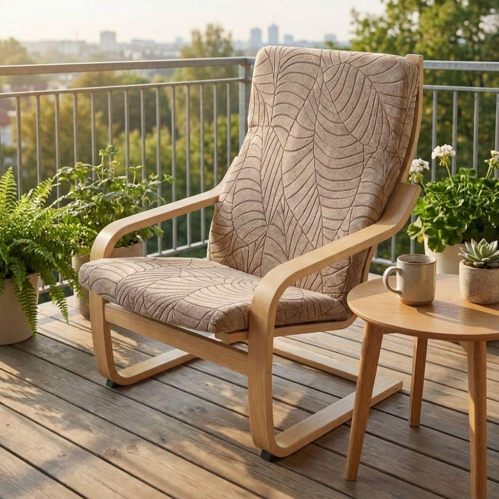 Solid Color Soft Leaves Jacquard Chair Cover Removable Armchair Protector Home Decor