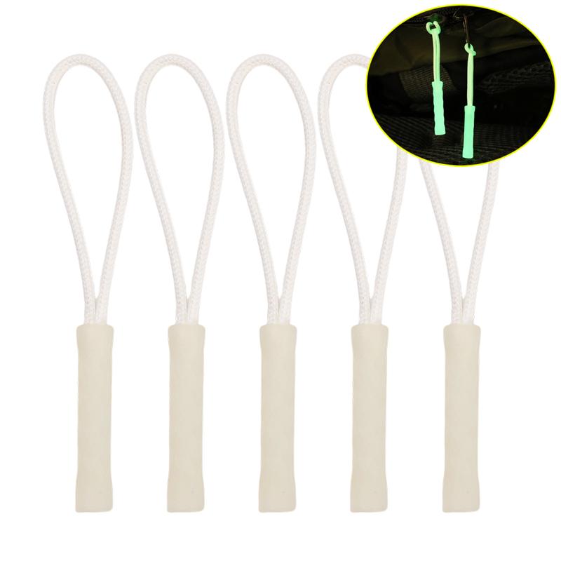 5/1Pcs Luminous Zipper Pull Rope Glow in The Dark Zipper Head Anti-Lost Backpack Clothes Jackets Slider Repair Accessories