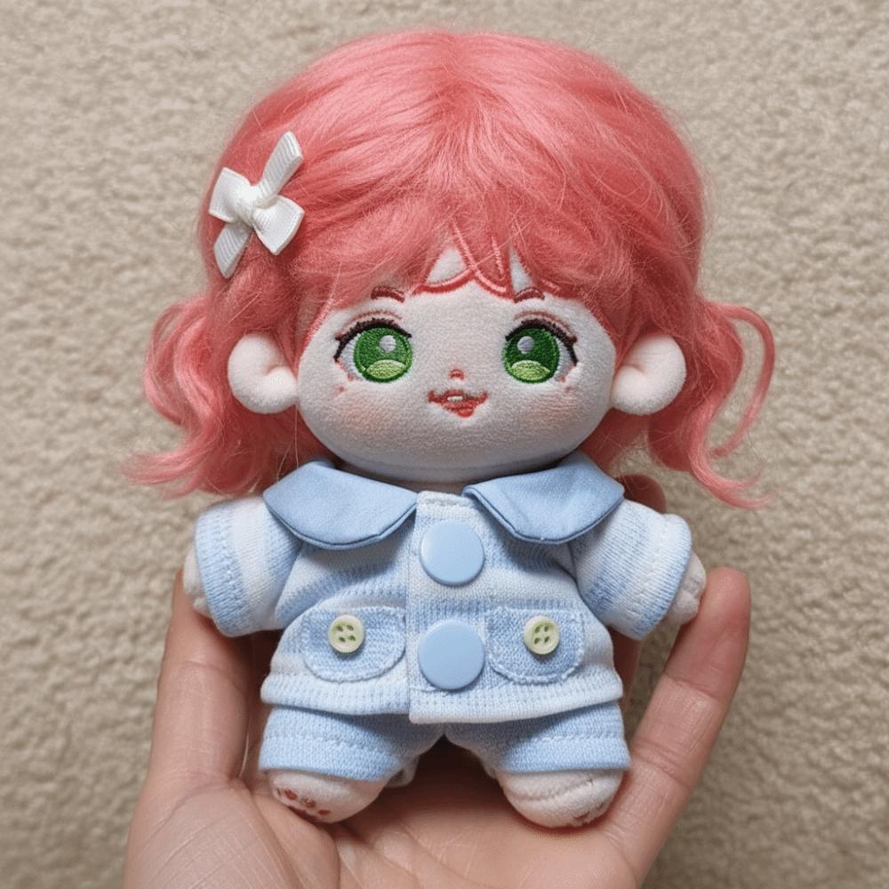 1 Set Blue 10cm Cotton Doll Clothes Casual Suit Doll Dress Up Set  Doll Accessories