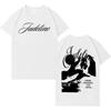 T-shirt Ritratto Dark Grunge Judeline a Doppia Faccia Streetwear Estetica Nera Unisex Oversize da Donna e Uomo