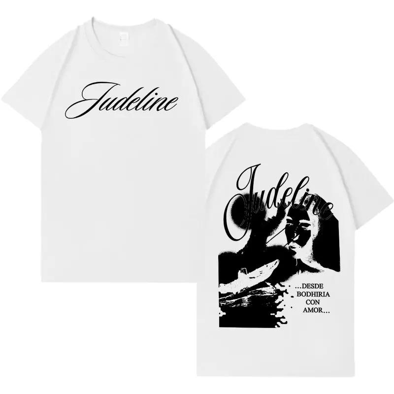T-shirt Ritratto Dark Grunge Judeline a Doppia Faccia Streetwear Estetica Nera Unisex Oversize da Donna e Uomo