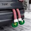 Holiday Hanging Ornaments for Tree Christmas Elf Leg Ornaments, Red Green Striped Fabric Decorations Lightweight Fireplace And Car Interior