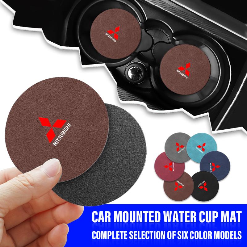 Car Coaster Water Cup Holder Anti-Slip Pad Suede Accessories For Mitsubishi Mirage G4 KU8