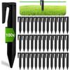 100 Fixing Stakes for Robot Mower Cable - Resistant Black Plastic Hooks
