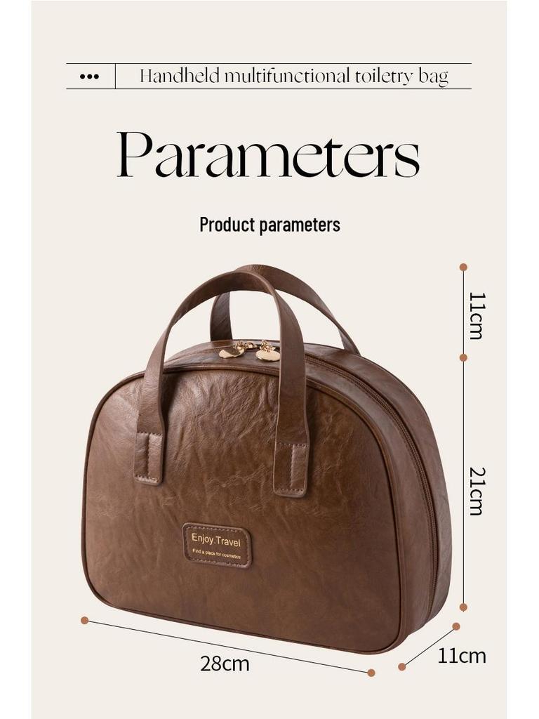 2025 Ölwachsleder Damen Kosmetiktasche - Große Kapazität, Wasserdicht, Leichter Luxus, Tragbare Reise-Toilettentasche