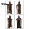 Sound Activated Ghost Figures Halloween Scary Animatronics Witch Decoration, Standing with Creepy Secret Room Accessories Voice, Horror Move, Light-Up