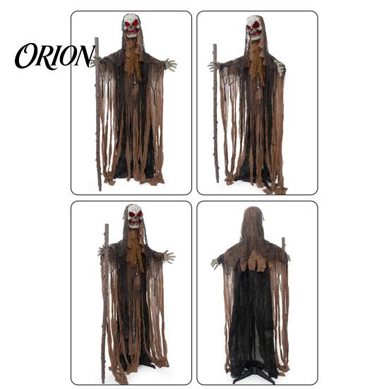 Sound Activated Ghost Figures Halloween Scary Animatronics Witch Decoration, Standing with Creepy Secret Room Accessories Voice, Horror Move, Light-Up