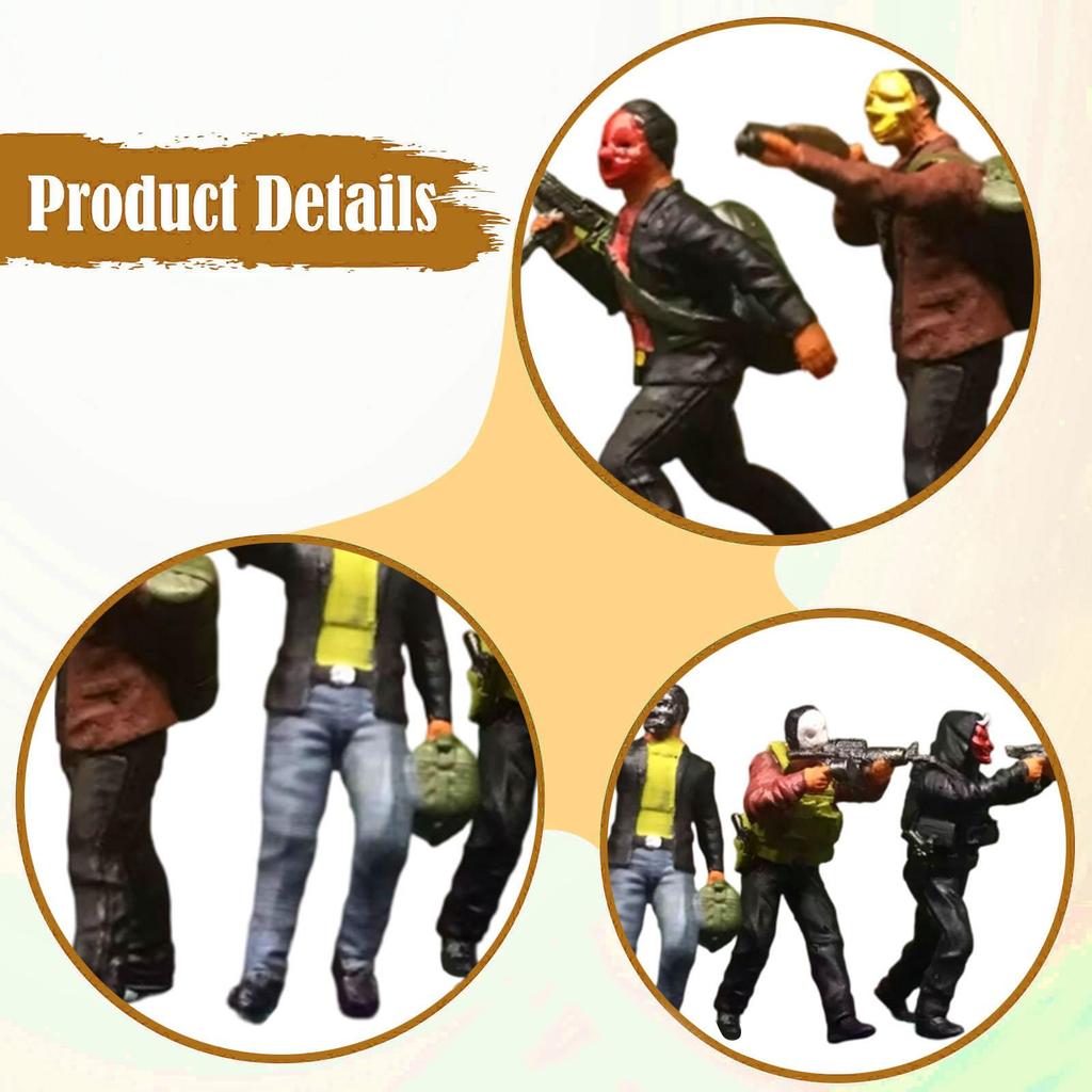 5x 1/64 People Figures Layout Micro Landscape Trains Architectural Figurines