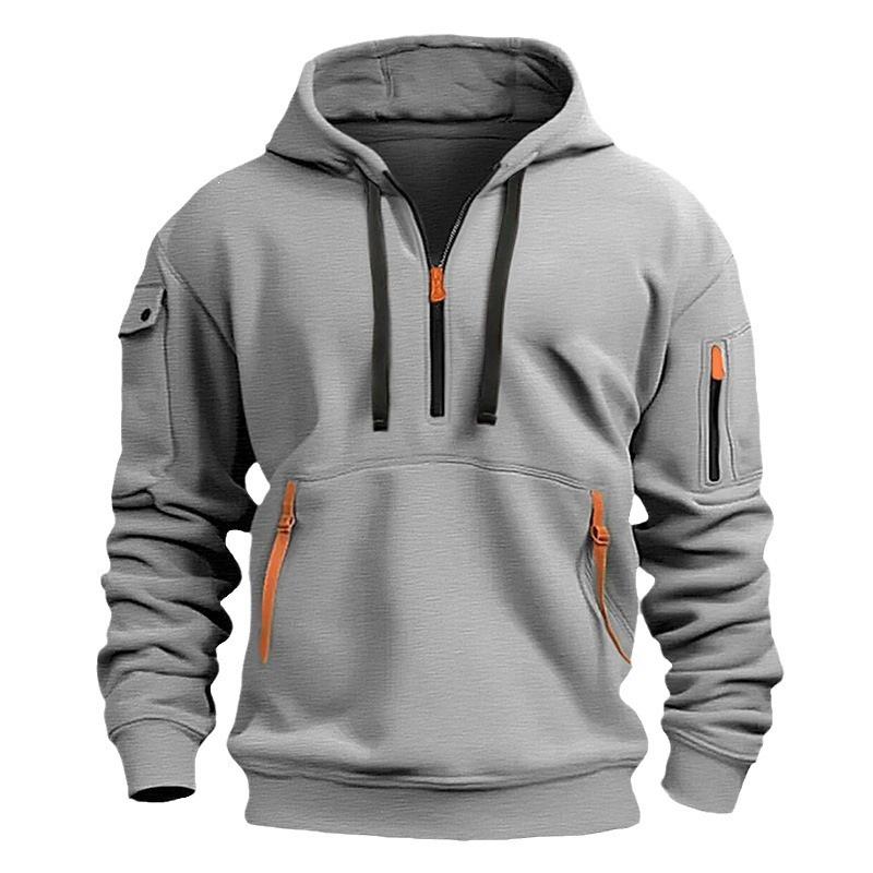 Unisex Trendy V-neck Zipper Fleece Hoodie - 220g Thickened Warm Autumn/Winter 2024 Collection