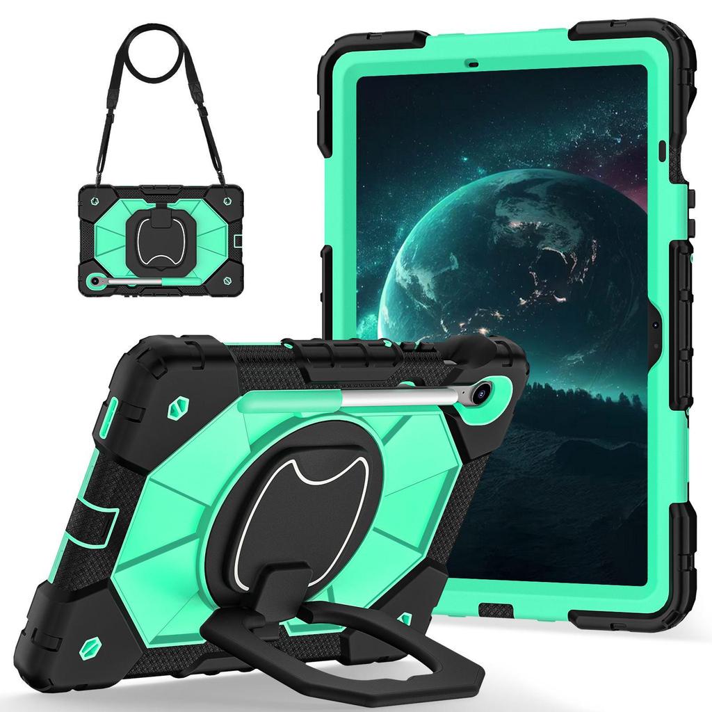 Samsung Tab S10 FE/Lite Tablet Hülle mit Armbandständer, S11/A11+ Kompatibel, Vollumschließender Silikonschutz