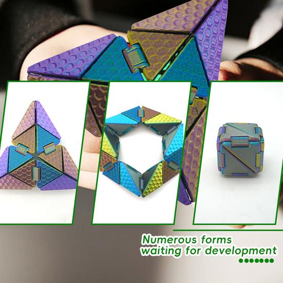 3D Printed Stress Relief Cube Toy Brain Teaser Deformable Puzzle Cube Desk Toy Teens Adults Calming Decompression Flipping Sensory Toy