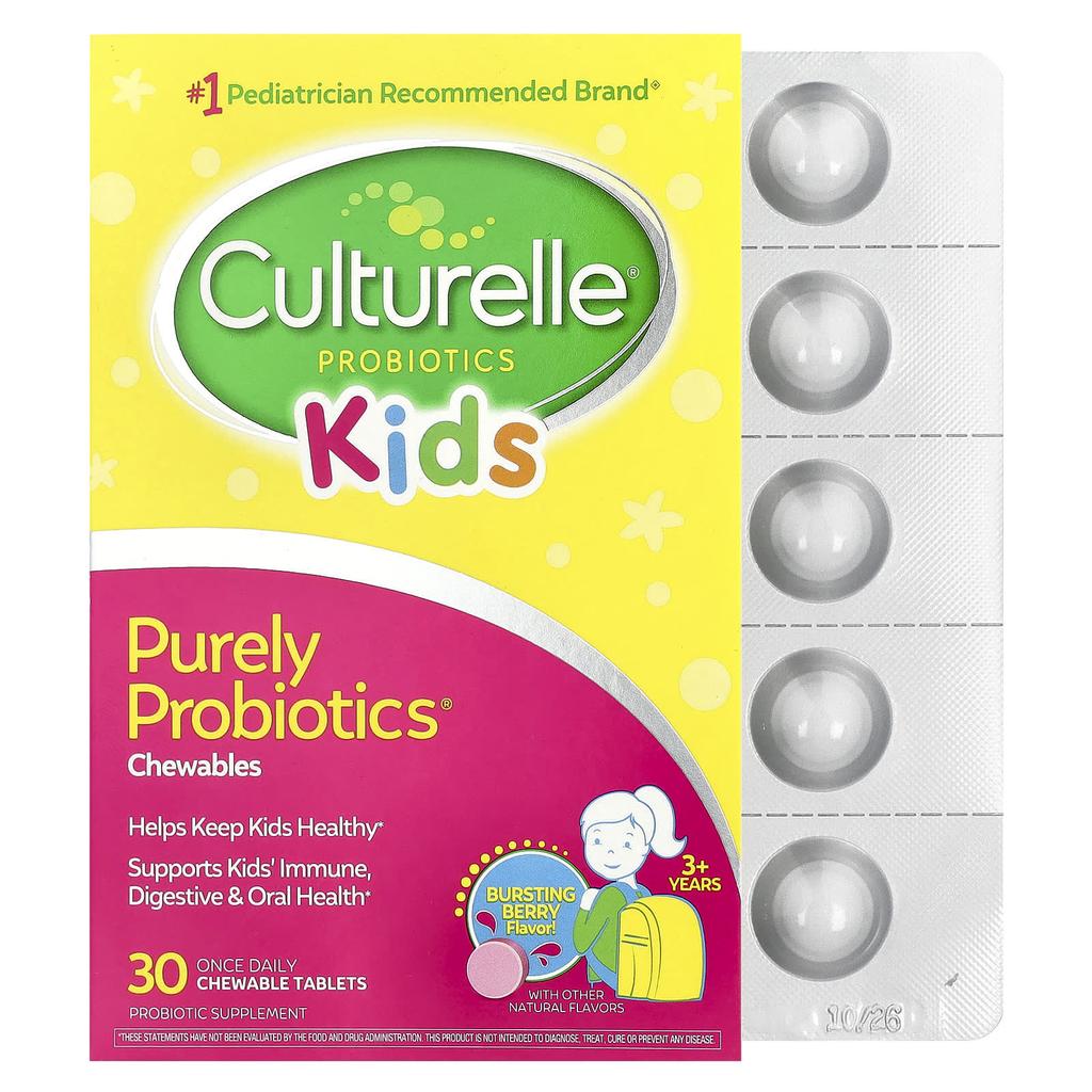 Children's Pure Probiotics Chewable Tablets, Ages 3 and Up, Intense Berry Flavor, 30 Chewable Tablets