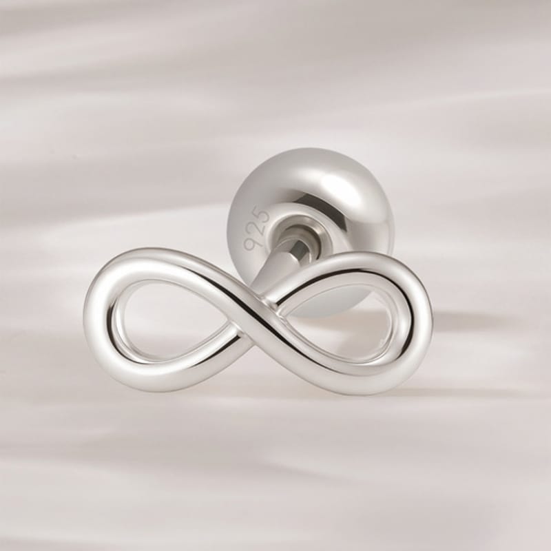 

JEWNEL (1+1)Silver 925 Infinity Symbol Simple Friendship Silver Piercing Silver