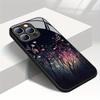 Beautiful Night Floral Pattern Tempered Glass Phone Case For iPhone 17 16 15 14 Pro Max 13 12 11 16E 17 Air 7 Plus XR XS X Cover