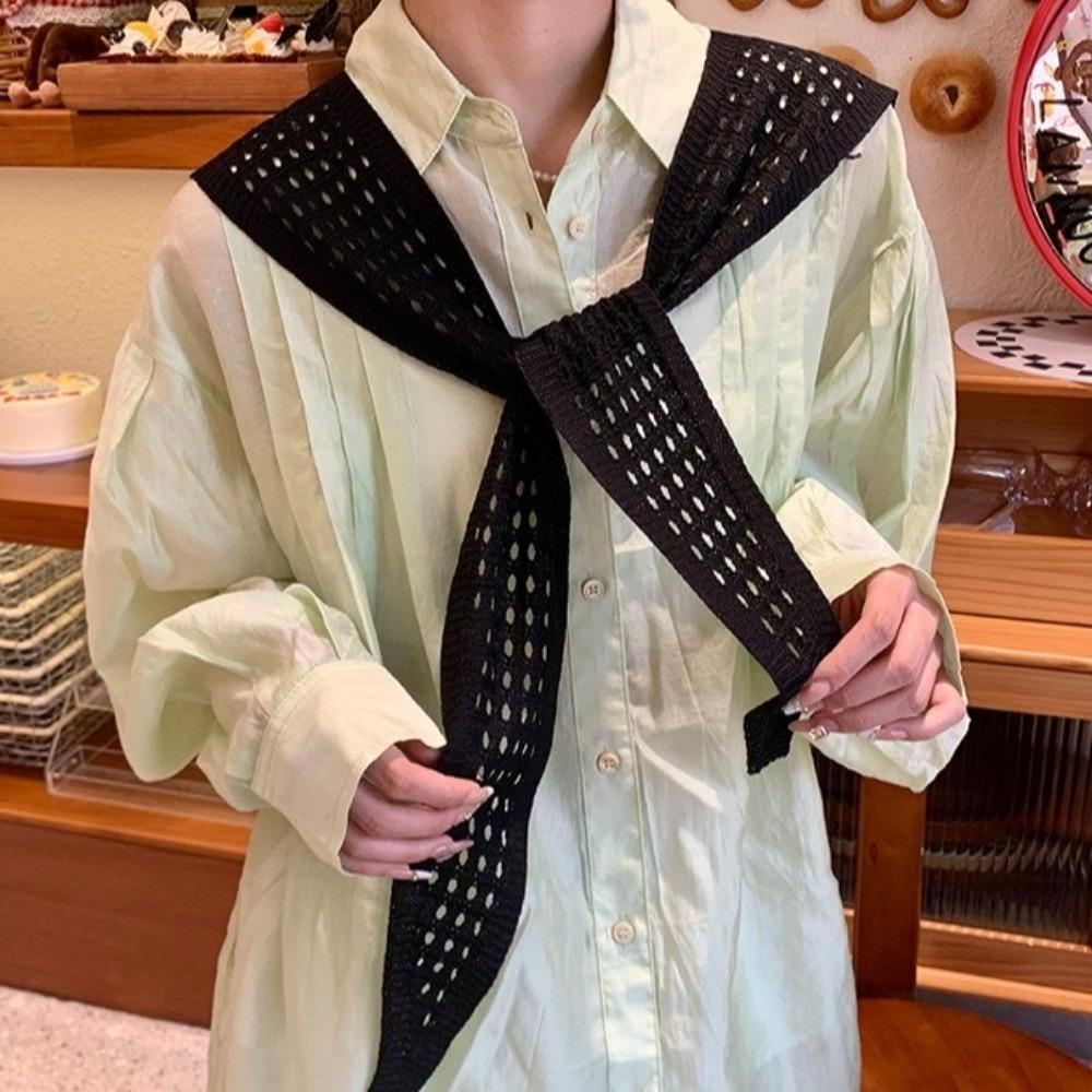 Cape Fake Collar White Hip Scarf Elegant Knitted Shawl  Daily