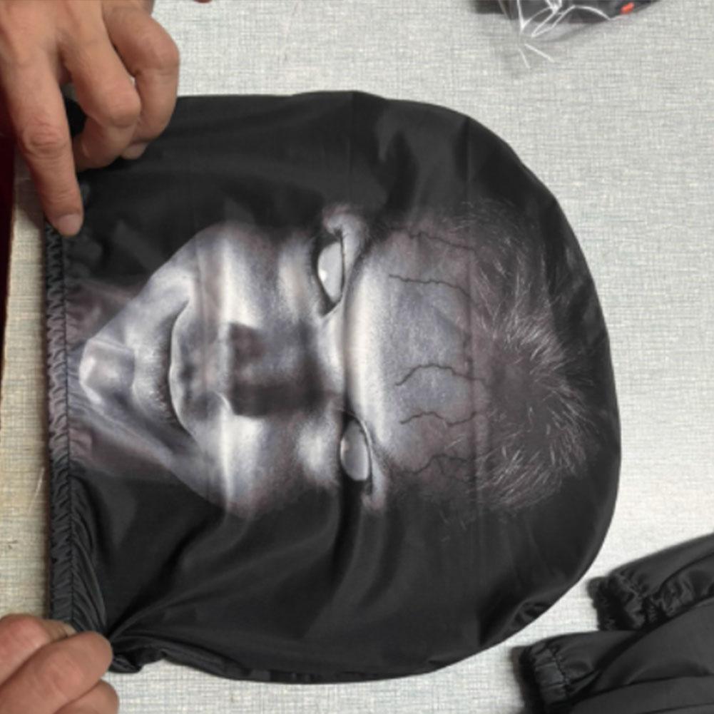 2Pcs Halloween Horror Face Printed Car Headrest Covers Soft Polyester Washable Universal Elastic Dustproof Protective Cushion