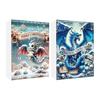 Christmas Countdown Calendar 24 Acrylic Dragon Pendant Set Xmas Gift Box Indoor/Outdoor Hanging Decoration