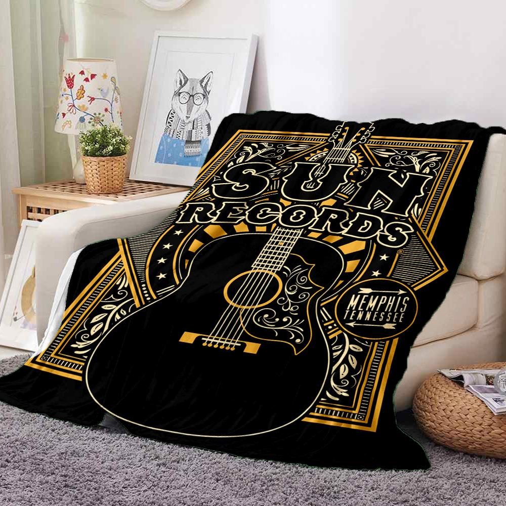 Sun Records Flannel Blanket Throw Blanket Soft Warm Sofa Bed Camping Car home Decor Unique Christmas Gift C9302573