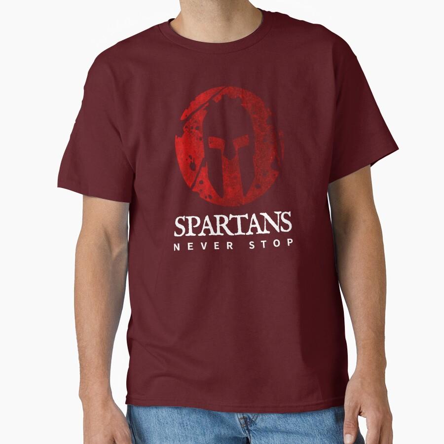 Spartans Never Stop Spartan warrior helmet ancient greece this is sparta T Shirt for men Large size Adult tops S-6XL