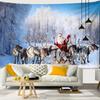 New Year Christmas Decoration Snow House Nature Cat Tapestry Kawaii Decor Wall Hanging Psychedelic Hippie Aesthetic Home Decor